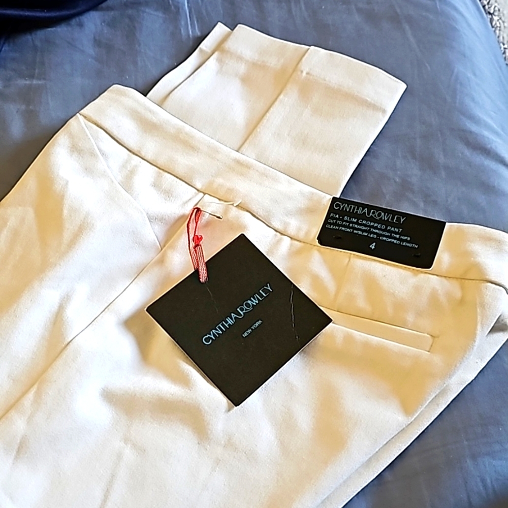 New Cynthia Rowley PIA - SlimCropped Pant Size 4 White
